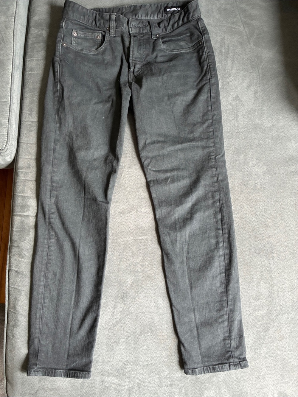 Bonobos Slim Straight (Taper) Men's Jeans in Charcoal Black